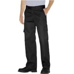 Dickies Black Relaxed Fit Cargo Work Pants Mens Size 44x32 Utility Pockets